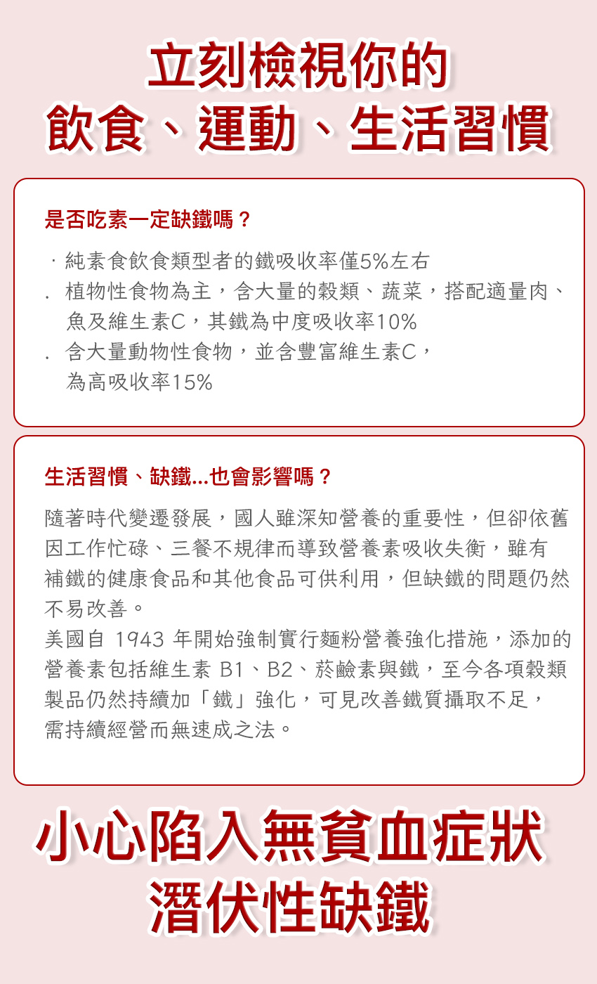 鐵娘子、雙含鐵、補氣血、素食保健品、大愛